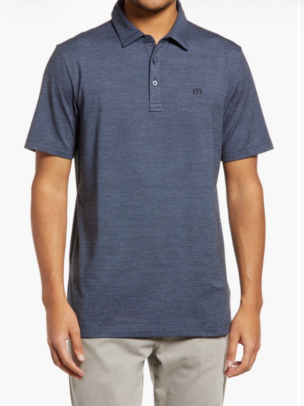 Travis Mathew The Heater Solid Short Sleeve Performance Polo Blue Size Large NWT